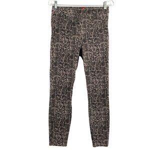 Spanx Jean-ish Leggings Snakeskin Print Ankle Pull On Pants